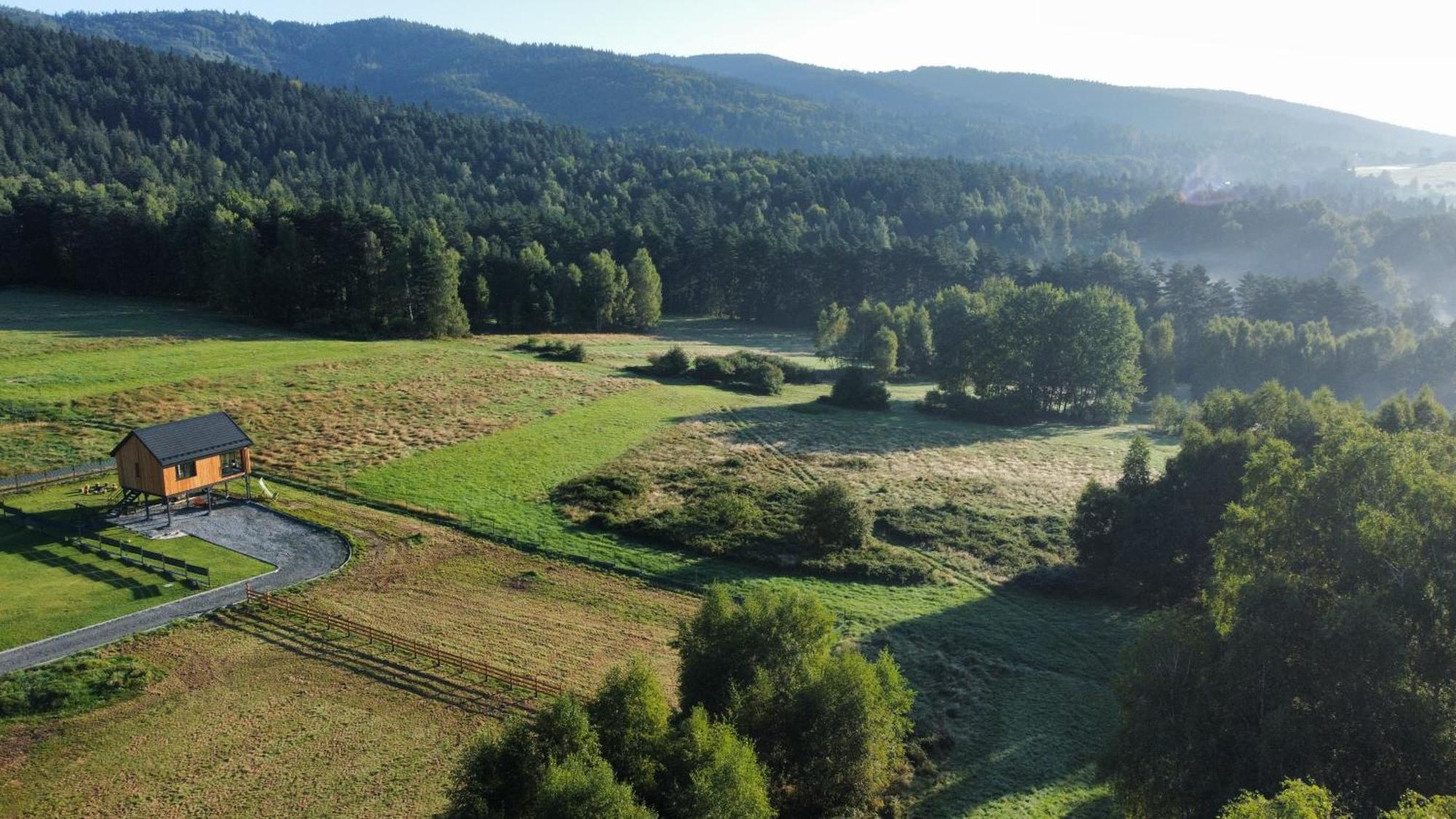 Natur House Beskidy - Dom Z Drzewa Ksiezycowego Z Sauna I Balia Jacuzzi!! Leilighet Slemien Eksteriør bilde