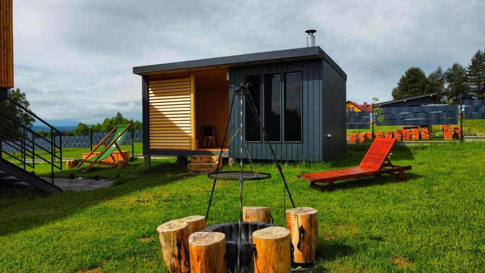 Natur House Beskidy - Dom Z Drzewa Ksiezycowego Z Sauna I Balia Jacuzzi!! Leilighet Slemien Eksteriør bilde