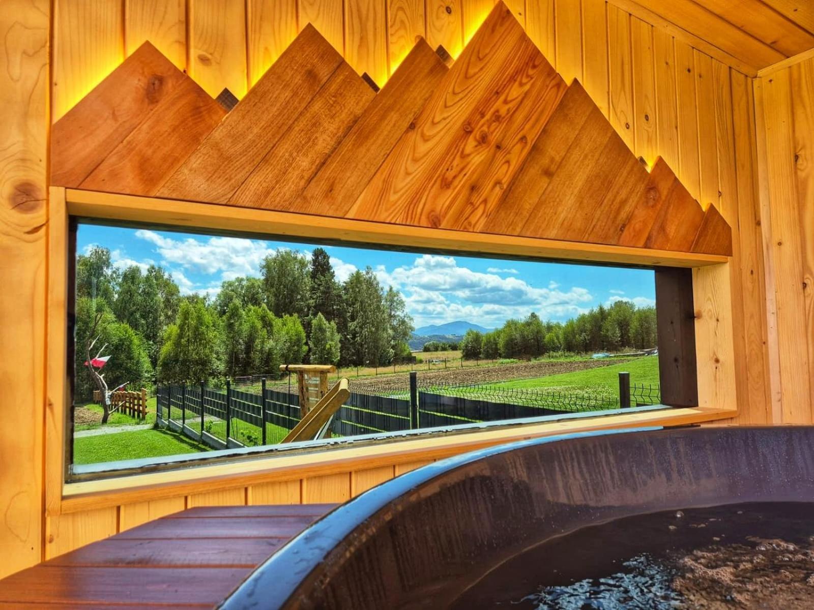 Natur House Beskidy - Dom Z Drzewa Ksiezycowego Z Sauna I Balia Jacuzzi!! Leilighet Slemien Eksteriør bilde